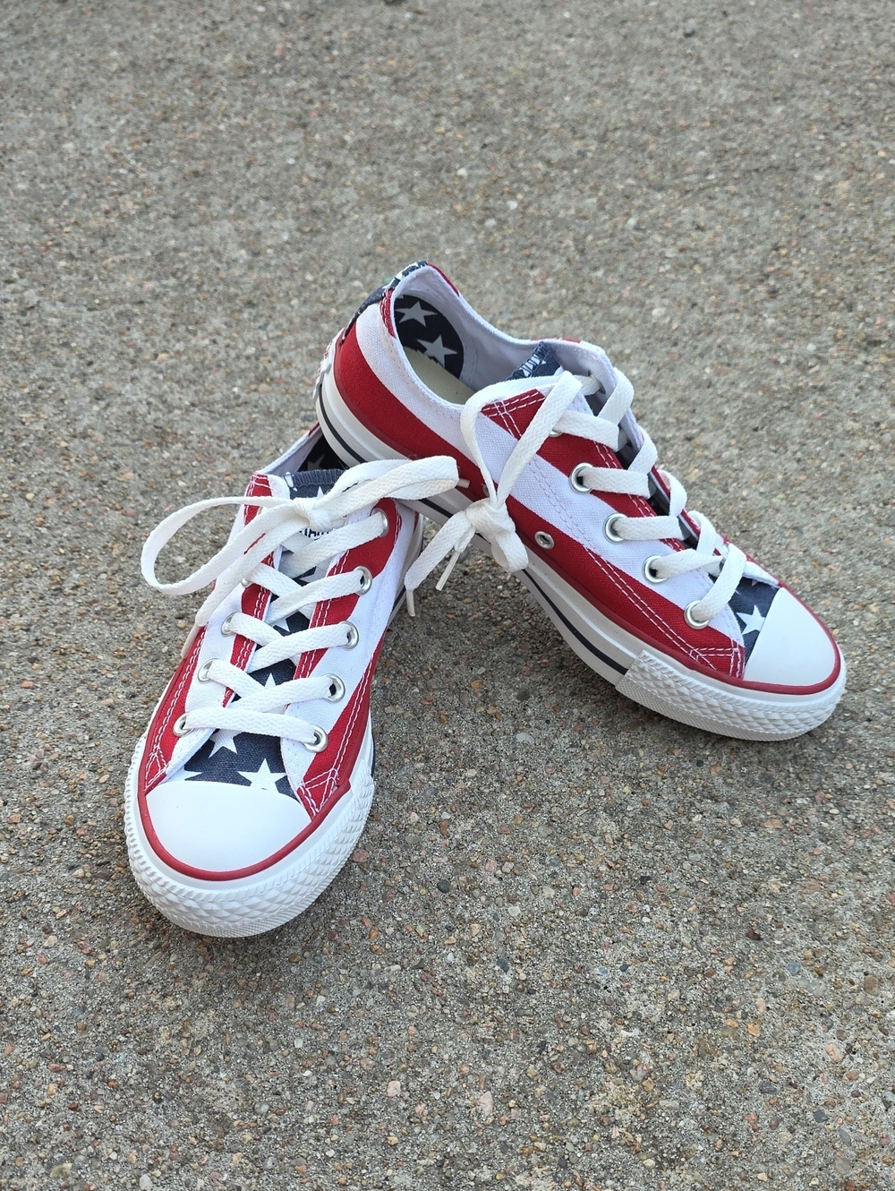 Converse Low Top Canvas Americana Flag Red White & Blue Stars & Stripes Size 5.5